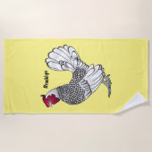 Serviette De Plage Illustration de poulet Sebright (Devant)