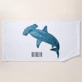 Serviette De Plage Illustration de requin marteau (Devant)