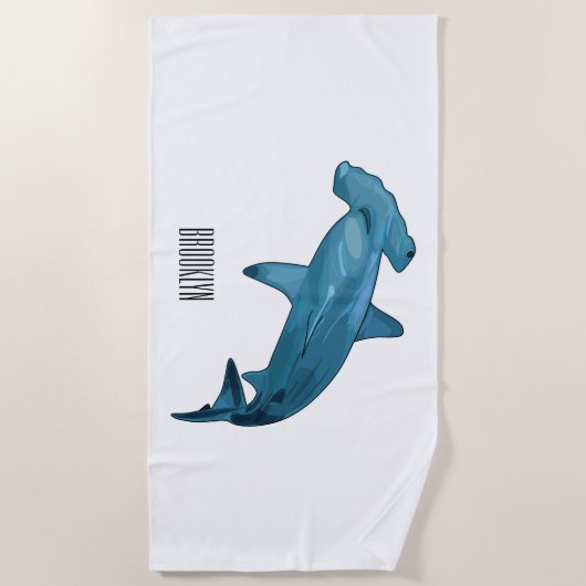 Serviette De Plage Illustration de requin marteau (Devant)