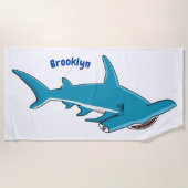 Serviette De Plage Illustration de requin marteau (Devant)