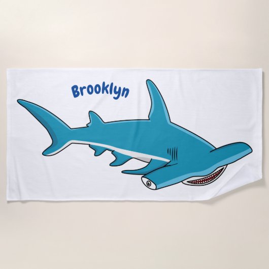 Serviette De Plage Illustration de requin marteau (Devant)