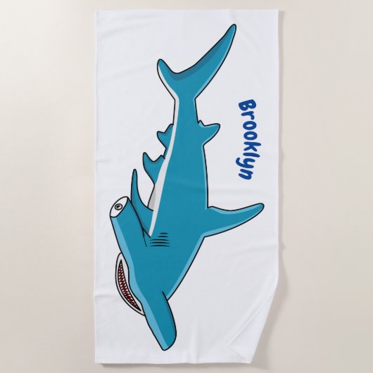 Serviette De Plage Illustration de requin marteau (Devant)