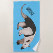 Serviette De Plage Illustration de Tamandua (Devant)
