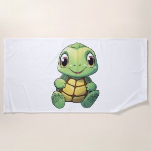 Serviette De Plage Illustration de tortue caricaturale