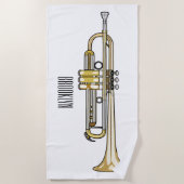 Serviette De Plage Illustration de trompette (Devant)