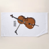 Serviette De Plage Illustration de violoncelle (Devant)