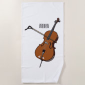 Serviette De Plage Illustration de violoncelle (Devant)