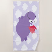 Serviette De Plage Illustration de vol hippo (Devant)