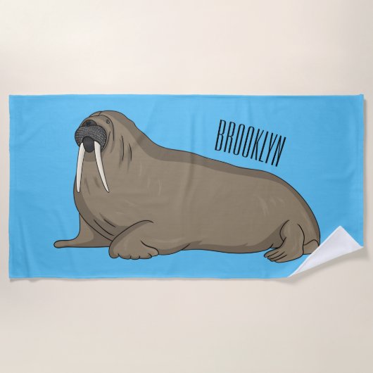 Serviette De Plage Illustration de Walrus (Devant)