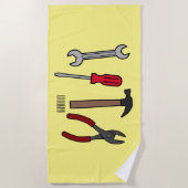 Serviette De Plage Illustration des outils de menuiserie (Devant)