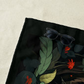 Serviette De Plage Illustration des tigres monogrammes personnalisés (En situation)