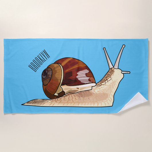 Serviette De Plage Illustration d'escargot (Devant)
