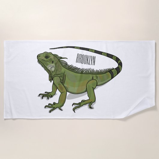 Serviette De Plage Illustration d'Iguana (Devant)