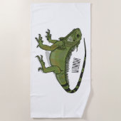 Serviette De Plage Illustration d'Iguana (Devant)