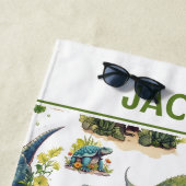 Serviette De Plage Illustration Dinosaure (En situation)