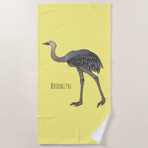 Serviette De Plage Illustration d'oiseau de rhée