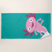 Serviette De Plage Illustration drôle Axolotl (Devant)