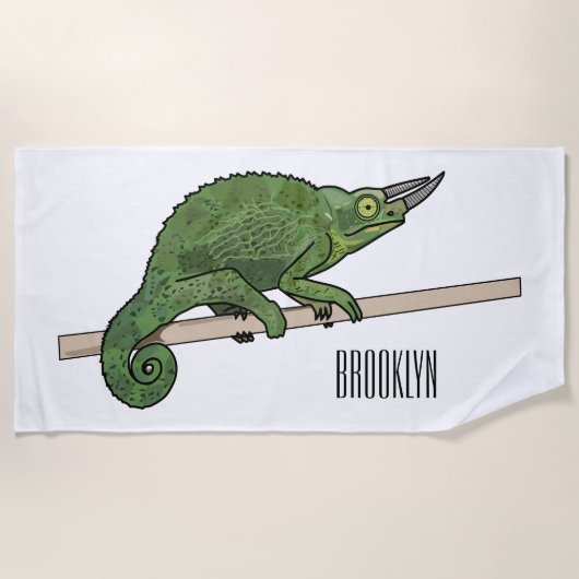 Serviette De Plage Illustration du caméléon de Jackson (Devant)