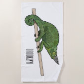 Serviette De Plage Illustration du caméléon de Jackson (Devant)