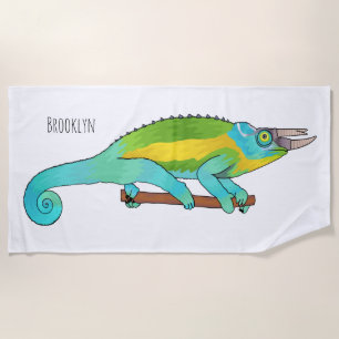 Serviette De Plage Illustration du caméléon de Jackson
