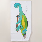 Serviette De Plage Illustration du caméléon de Jackson (Devant)