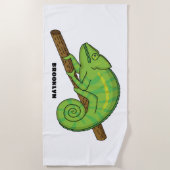 Serviette De Plage Illustration du caméléon de la parson (Devant)