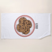 Serviette De Plage Illustration du cookie de puce à chocolat (Devant)