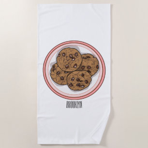 Serviette De Plage Illustration du cookie de puce à chocolat