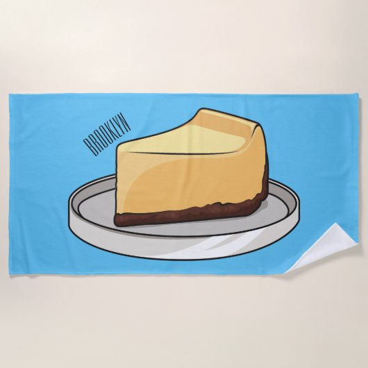 Serviette De Plage Illustration du dessin animé Cheesecake (Devant)