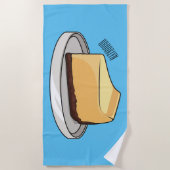 Serviette De Plage Illustration du dessin animé Cheesecake (Devant)