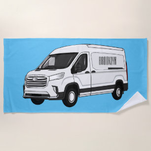 Serviette De Plage Illustration du fourgon de livraison