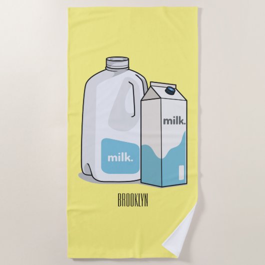 Serviette De Plage Illustration du lait (Devant)