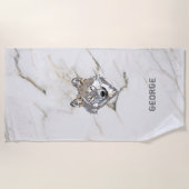 Serviette De Plage Illustration du loup (Devant)