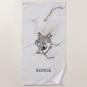 Serviette De Plage Illustration du loup (Devant)