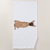 Serviette De Plage Illustration du Malinois belge ! (Devant)