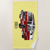 Serviette De Plage Illustration du moteur à incendie (Devant)