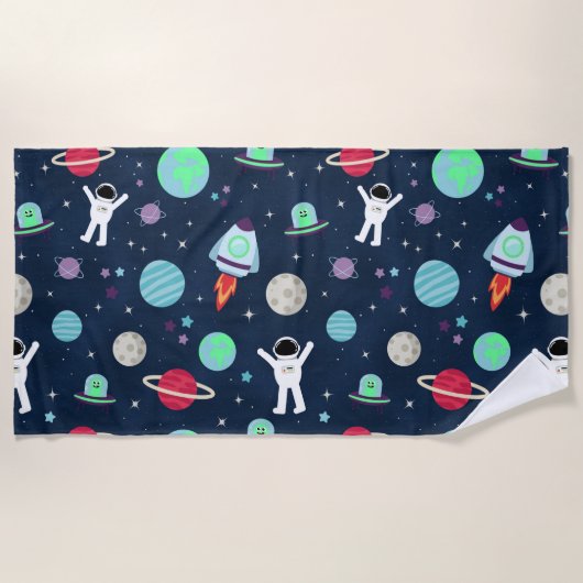 Serviette De Plage Illustration du Motif spatial (Devant)