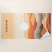 Serviette De Plage Illustration du paysage Abstrait du nom personnali (Devant)