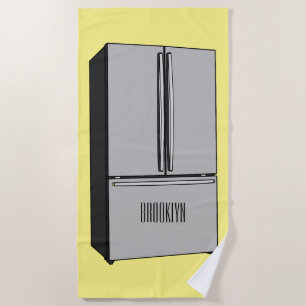 Serviette De Plage Illustration du réfrigérateur de porte française