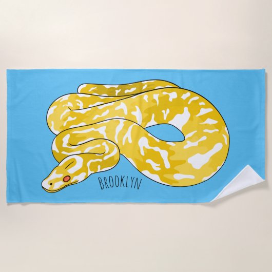Serviette De Plage Illustration du serpent python birman (Devant)