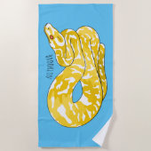 Serviette De Plage Illustration du serpent python birman (Devant)