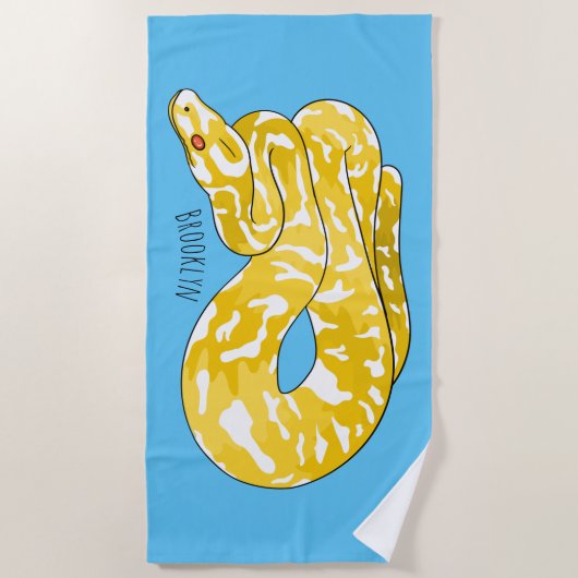 Serviette De Plage Illustration du serpent python birman (Devant)