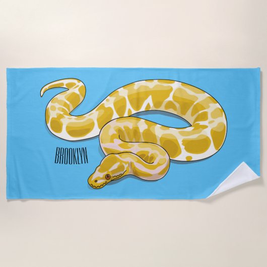 Serviette De Plage Illustration du serpent python birman (Devant)