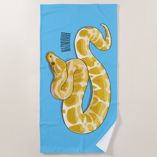 Serviette De Plage Illustration du serpent python birman (Devant)