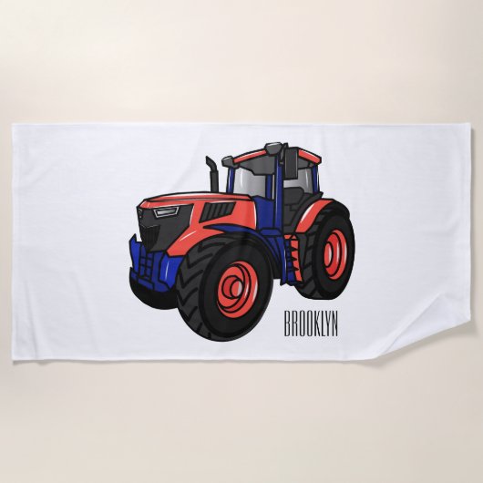 Serviette De Plage Illustration du tracteur (Devant)