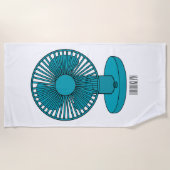 Serviette De Plage Illustration du ventilateur (Devant)