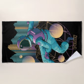 Serviette De Plage Illustration d'un astronaute technologique moderne (Devant)