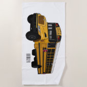 Serviette De Plage Illustration d'un autobus scolaire (Devant)