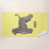 Serviette De Plage Illustration d'un chien hound afghan (Devant)