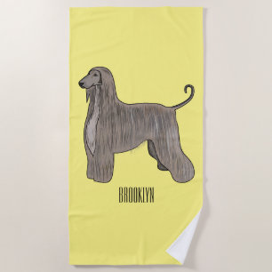 Serviette De Plage Illustration d'un chien hound afghan